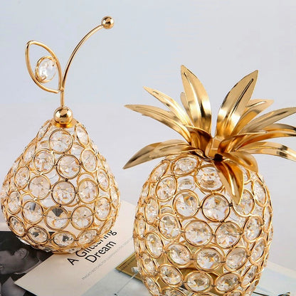 1pc Gold Crystal Fruit Ornament