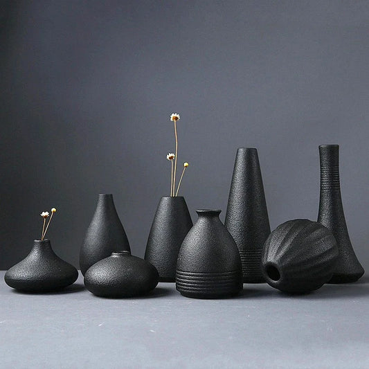 Small Black Ceramic Japanese-style Vase