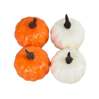 12Pcs Mini Artificial Pumpkin Set – Halloween & Thanksgiving Harvest Decorations