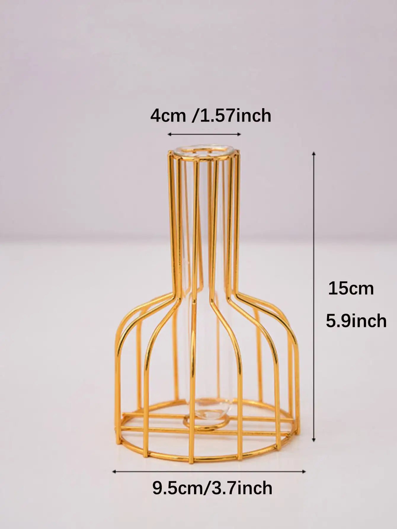 1 gold wrought iron metal vase test tube vase