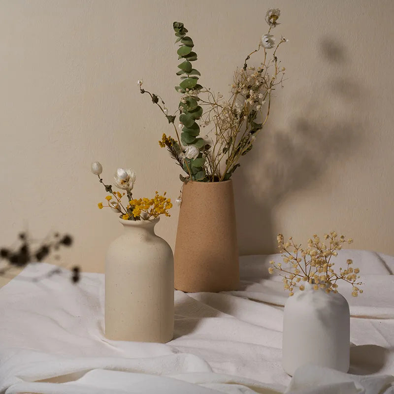 Handmade Farmhouse Neutral Ceramic Vases