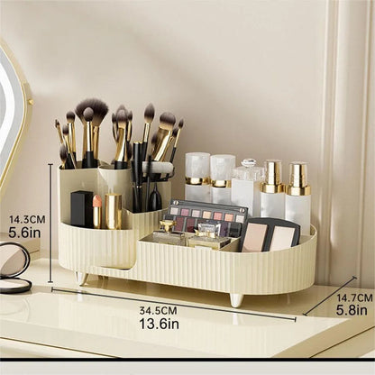 Makeup Organiser with Rotating Base and Divided Compartments