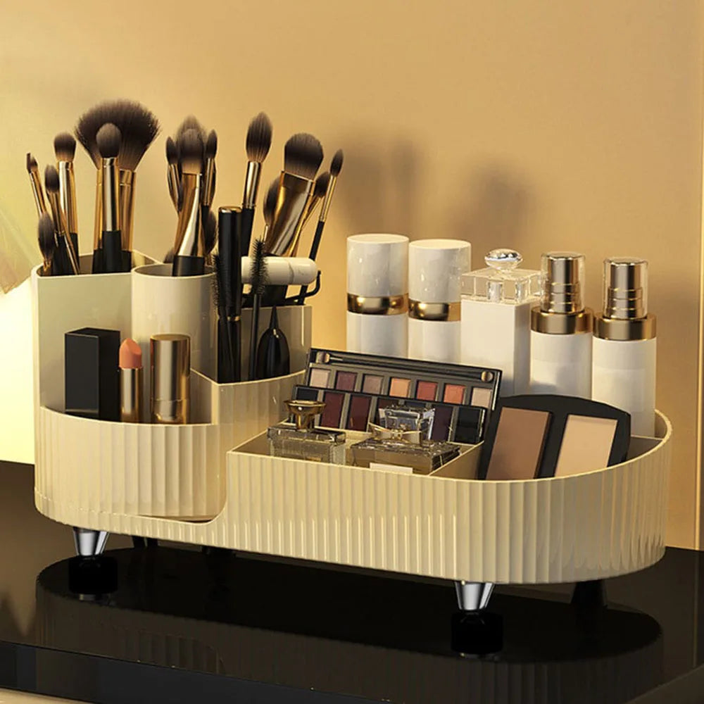 Makeup Organiser with Rotating Base and Divided Compartments