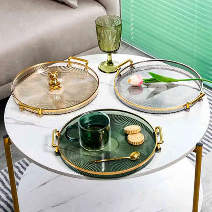 Luxury Storage Tray With Golden Handles