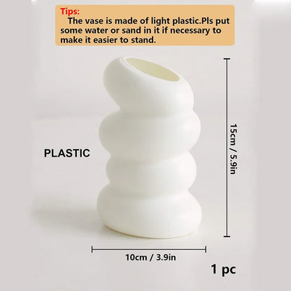 1PC Plastic Spiral White Vase