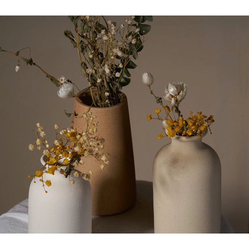 Handmade Farmhouse Neutral Ceramic Vases