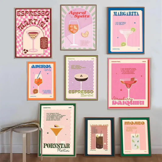 Colourful Cocktail Drink Posters 