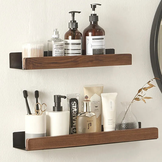 Wooden Wall Mounted Bathroom Shelf