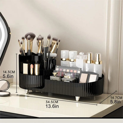 Makeup Organiser with Rotating Base and Divided Compartments