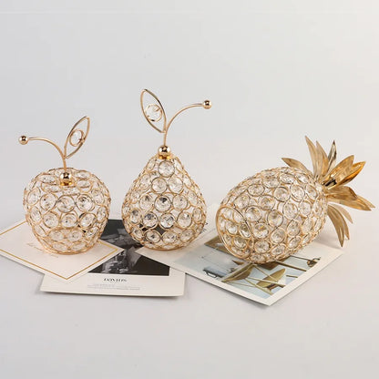 1pc Gold Crystal Fruit Ornament