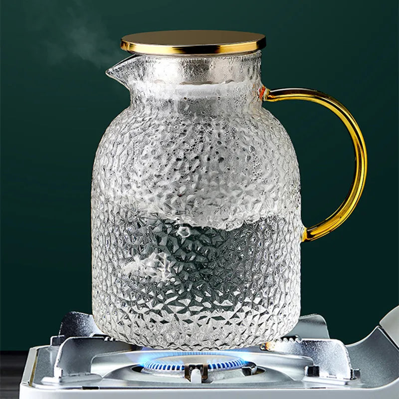 Crystal Glass Water Kettle Set – Large Capacity Water Cooling Kettle with Cups